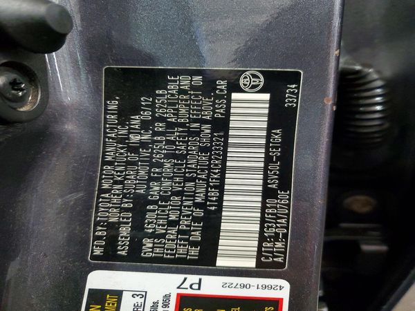 2012 TOYOTA CAMRY