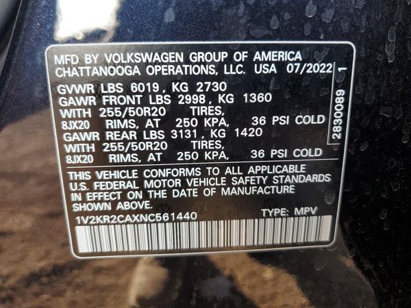 2022 VOLKSWAGEN ATLAS 4Motion SE w/ Tech