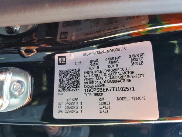 2026 CHEVROLET COLORADO Work Truck — VINS