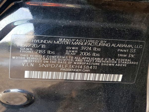 2019 HYUNDAI ELANTRA