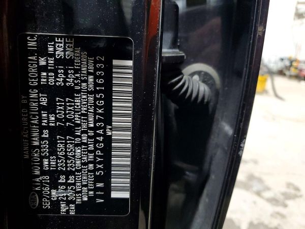 2019 KIA SORENTO L, LX, S