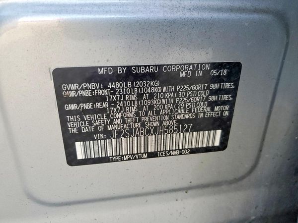 2018 SUBARU FORESTER Base P