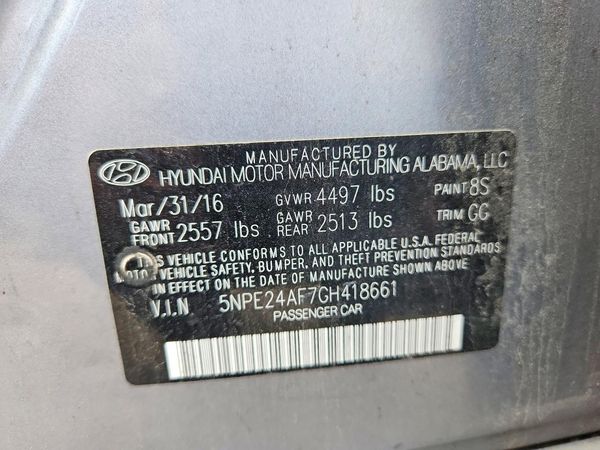 2016 HYUNDAI SONATA