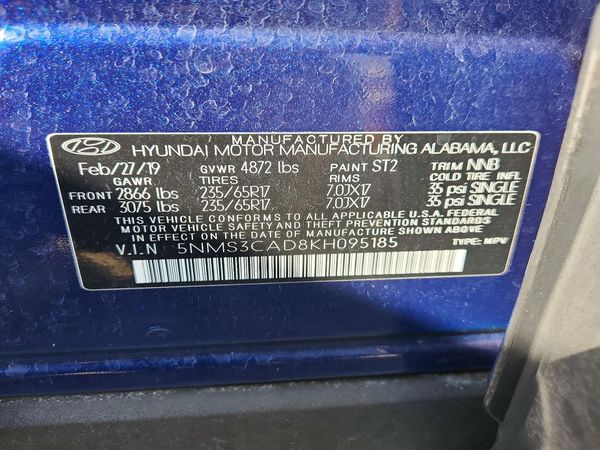 2019 HYUNDAI SANTA FE SEL, SEL Plus