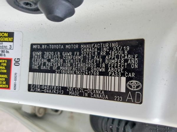 2019 TOYOTA COROLLA