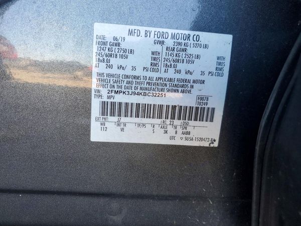 2019 FORD EDGE SEL