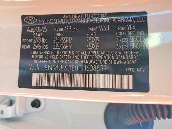 2026 HYUNDAI TUCSON Limited — VINS