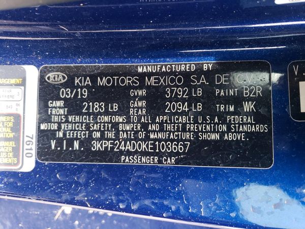 2019 KIA FORTE FE/LX/LXS