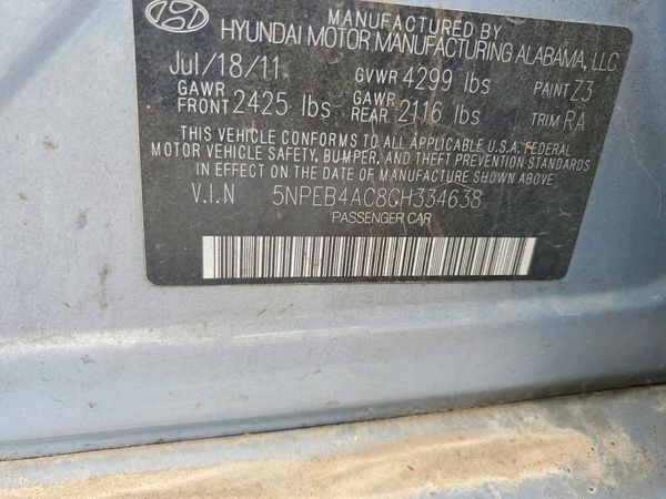 2012 HYUNDAI SONATA