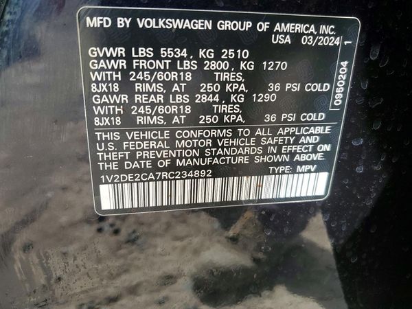 2024 VOLKSWAGEN ATLAS CROSS SPORT SE