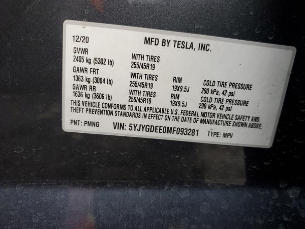 2021 TESLA MODEL Y