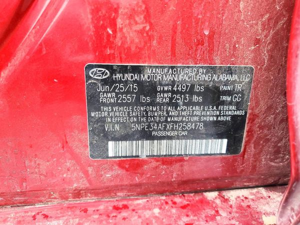 2015 HYUNDAI SONATA