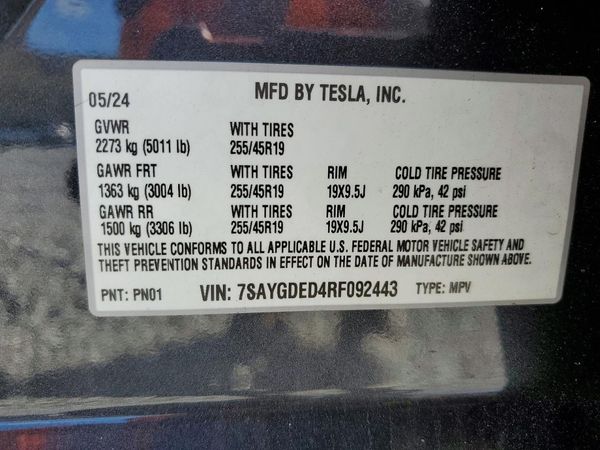 2024 TESLA MODEL Y