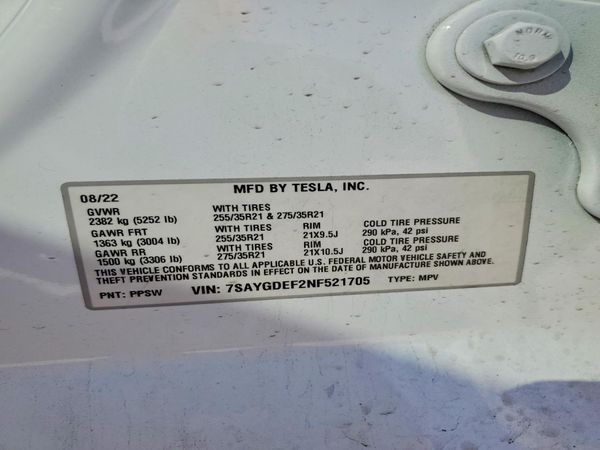 2022 TESLA MODEL Y