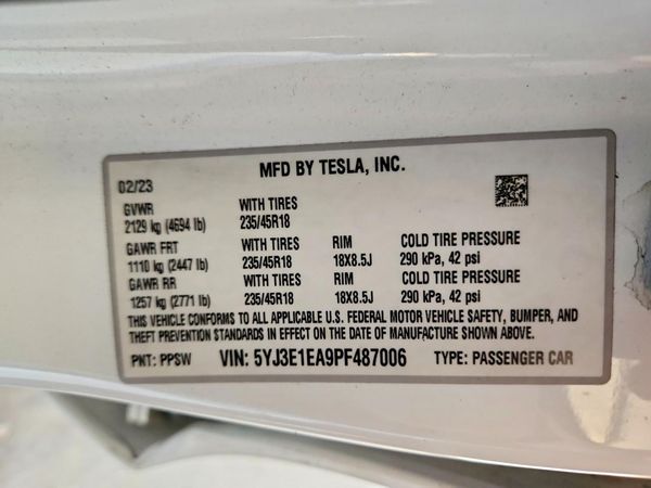 2023 TESLA MODEL 3