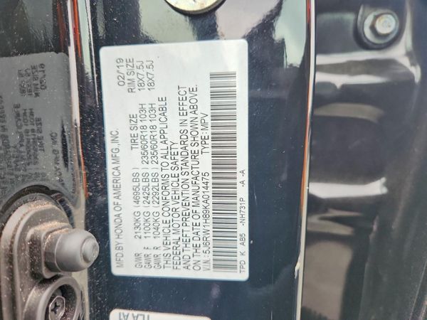 2019 HONDA CR-V EX-L/EX-L Navi — VINS