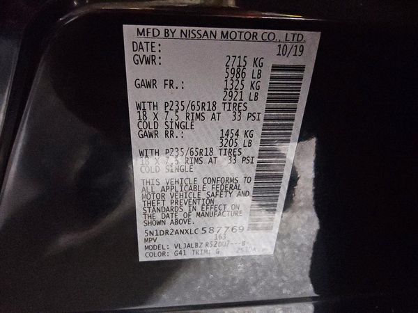 2020 NISSAN PATHFINDER S