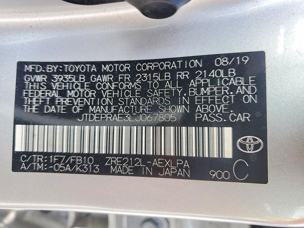 2020 TOYOTA COROLLA LE
