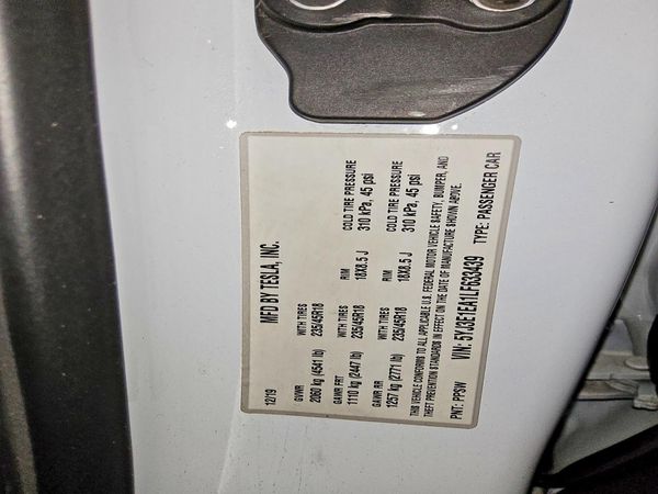 2020 TESLA MODEL 3