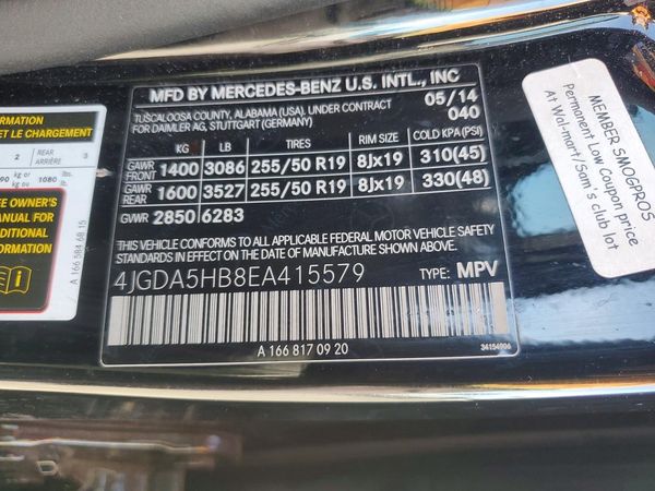 2014 MERCEDES-BENZ ML ML350 4-MATIC