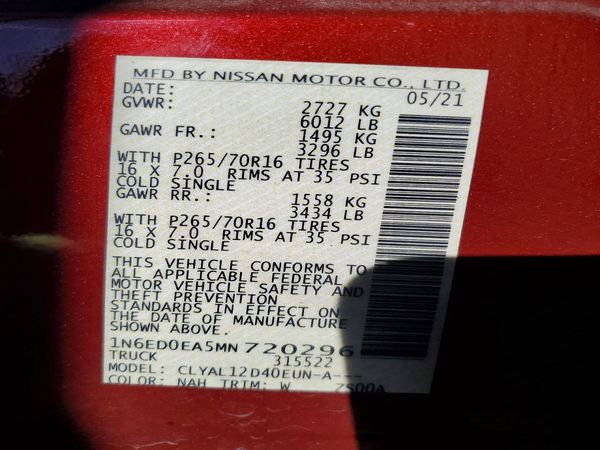 2021 NISSAN FRONTIER Crew Cab