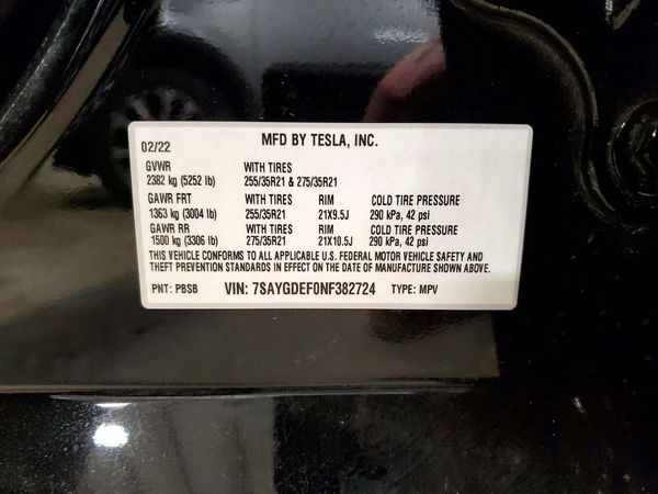 2022 TESLA MODEL Y