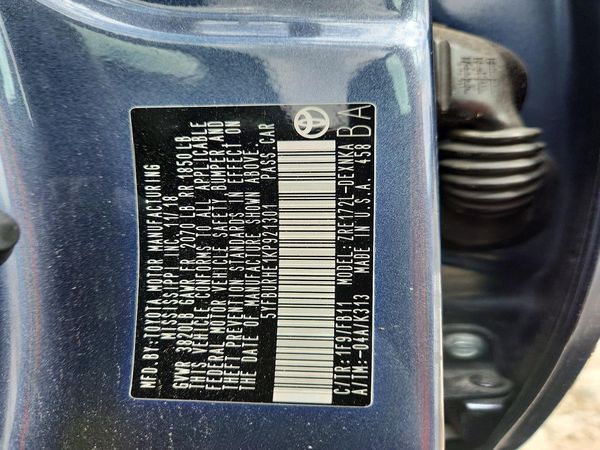 2019 TOYOTA COROLLA L/LE/SE/XLE/XSE