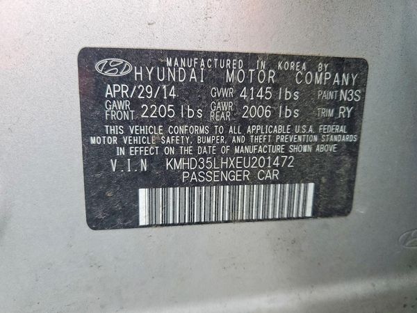 2014 HYUNDAI ELANTRA STD, Style, Tech
