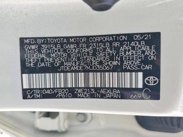 2021 TOYOTA COROLLA LE
