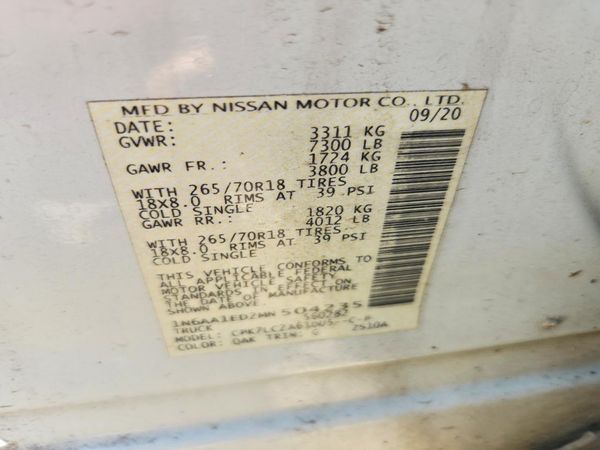 2021 NISSAN TITAN Crew Cab — VINS