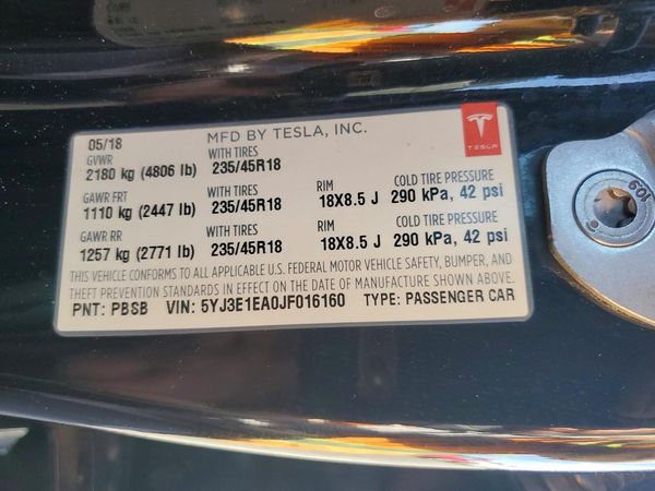 2018 TESLA MODEL 3