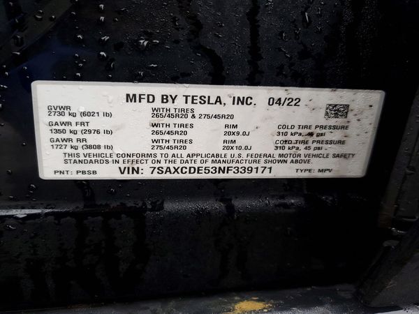 2022 TESLA MODEL X