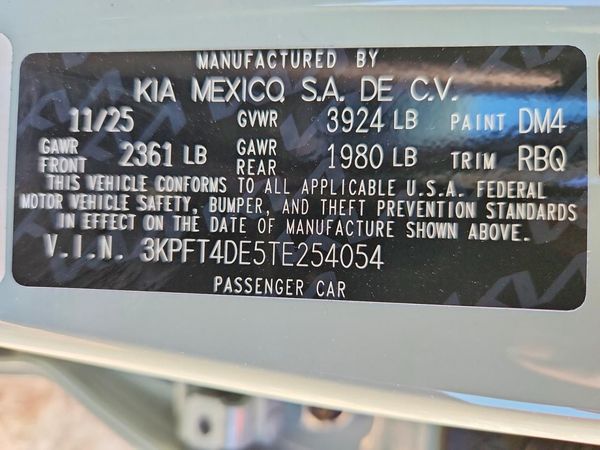 2026 KIA K4 LX, LXS