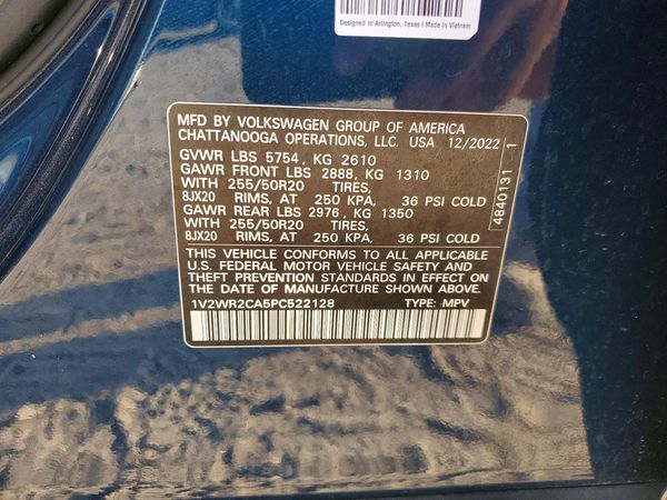2023 VOLKSWAGEN ATLAS SE w/ Tech — VINS