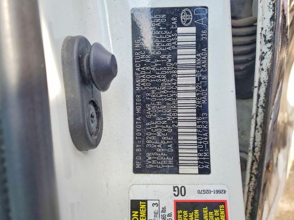 2015 TOYOTA COROLLA L/LE