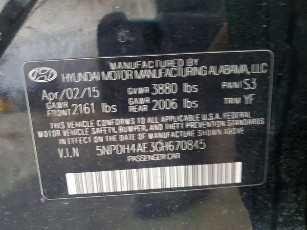 2016 HYUNDAI ELANTRA