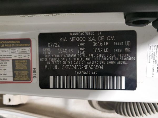 2022 KIA RIO LX LX, S