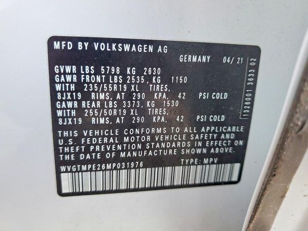 2021 VOLKSWAGEN ID.4 Pro S — VINS