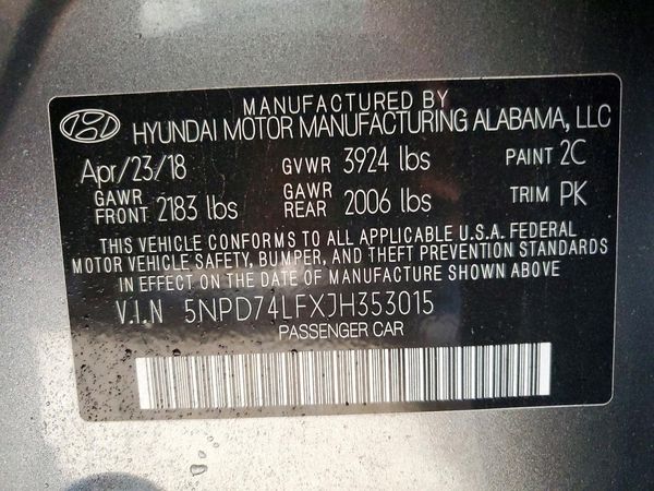 2018 HYUNDAI ELANTRA