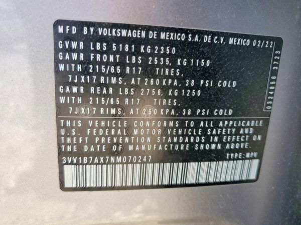 2022 VOLKSWAGEN TIGUAN