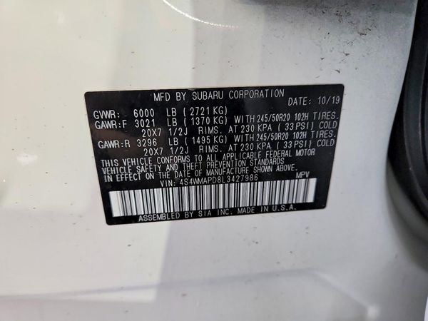 2020 SUBARU ASCENT
