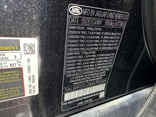 2021 LAND ROVER RANGE ROVER SPORT