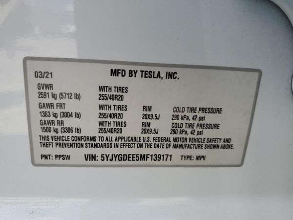 2021 TESLA MODEL Y
