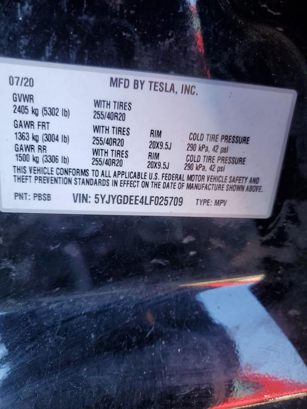 2020 TESLA MODEL Y