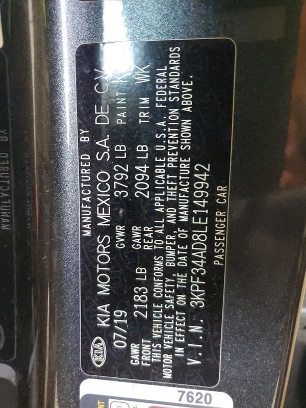2020 KIA FORTE GT Line