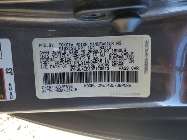 2013 TOYOTA COROLLA