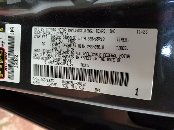 2024 TOYOTA TUNDRA TRD PRO — VINS