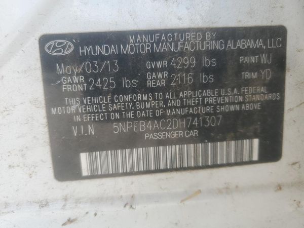 2013 HYUNDAI SONATA