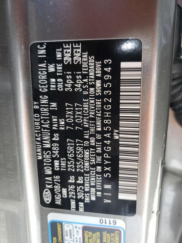 2017 KIA SORENTO