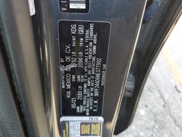 2021 KIA FORTE FE, LXS